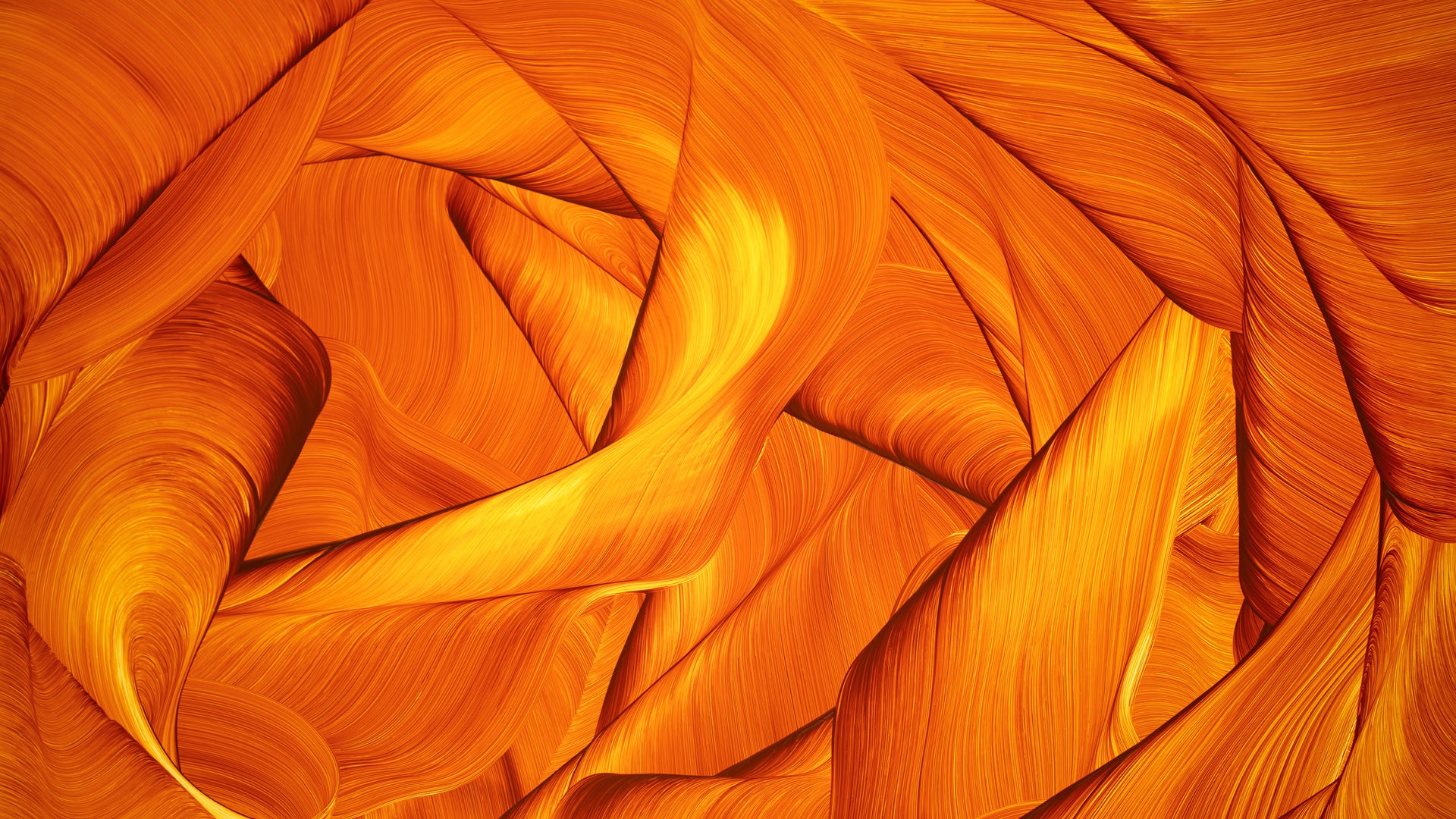 Luminous Rise by Lara Sayegh abstract painting in orange 