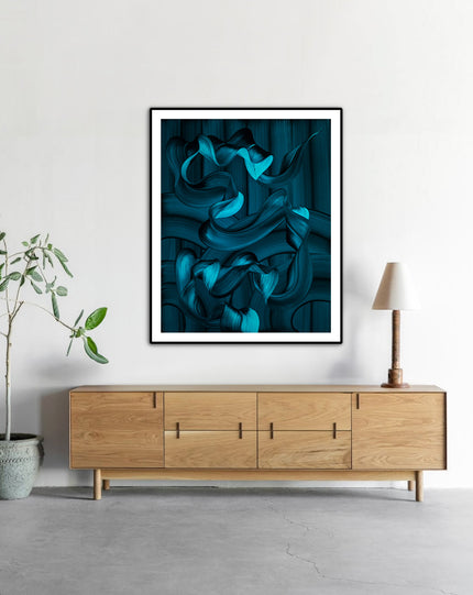 Water Carving Its Own Path | Ocean-Inspired Abstract Art Print (Pre-order)