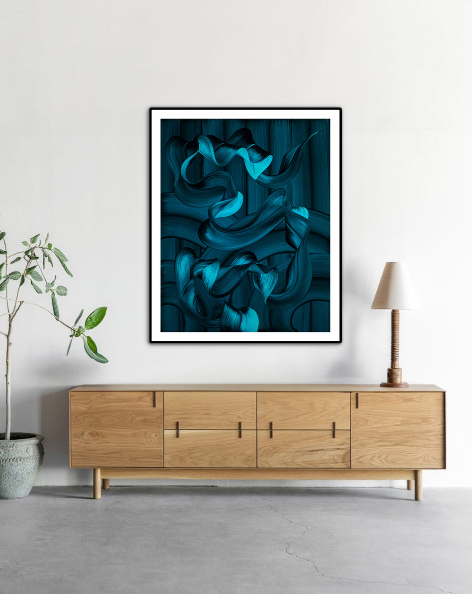 Water Carving Its Own Path | Ocean-Inspired Abstract Art Print (Pre-order)